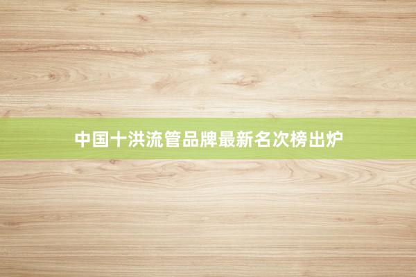 中国十洪流管品牌最新名次榜出炉